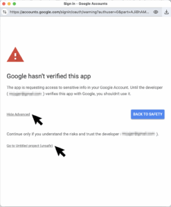 Google hasn't verified this app